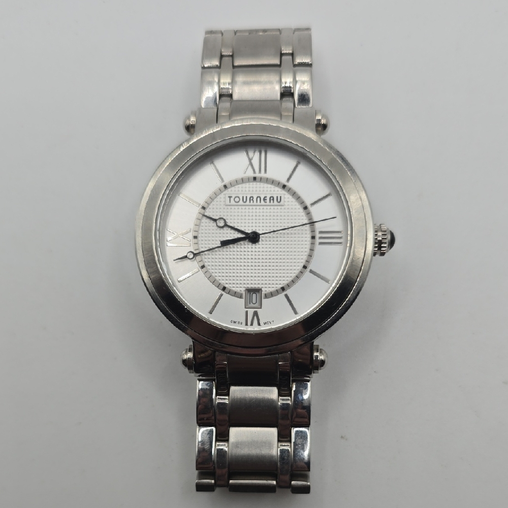 Tourneau Silver Timepiece with White Dial